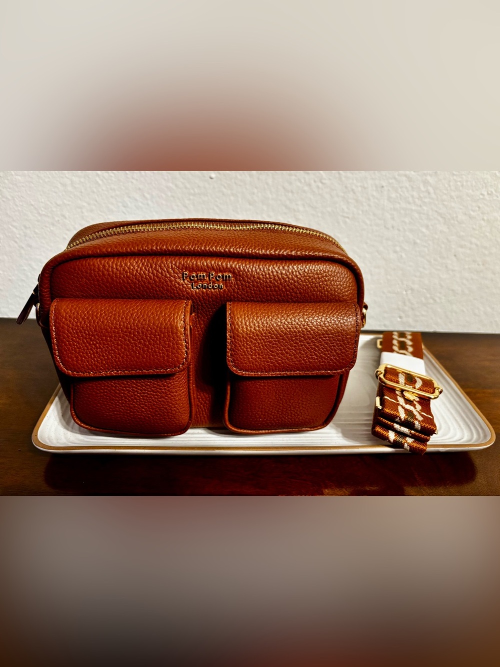 Pom Pom London Chestnut Chiswick Bag